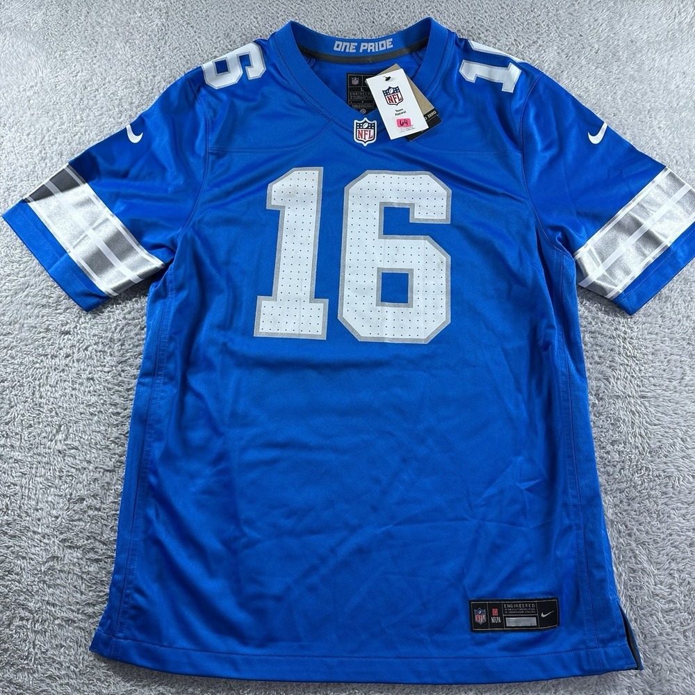 Jared Goff #16 Jersey Detroit Lions Blue Mens Large NFL Nike Football NWT